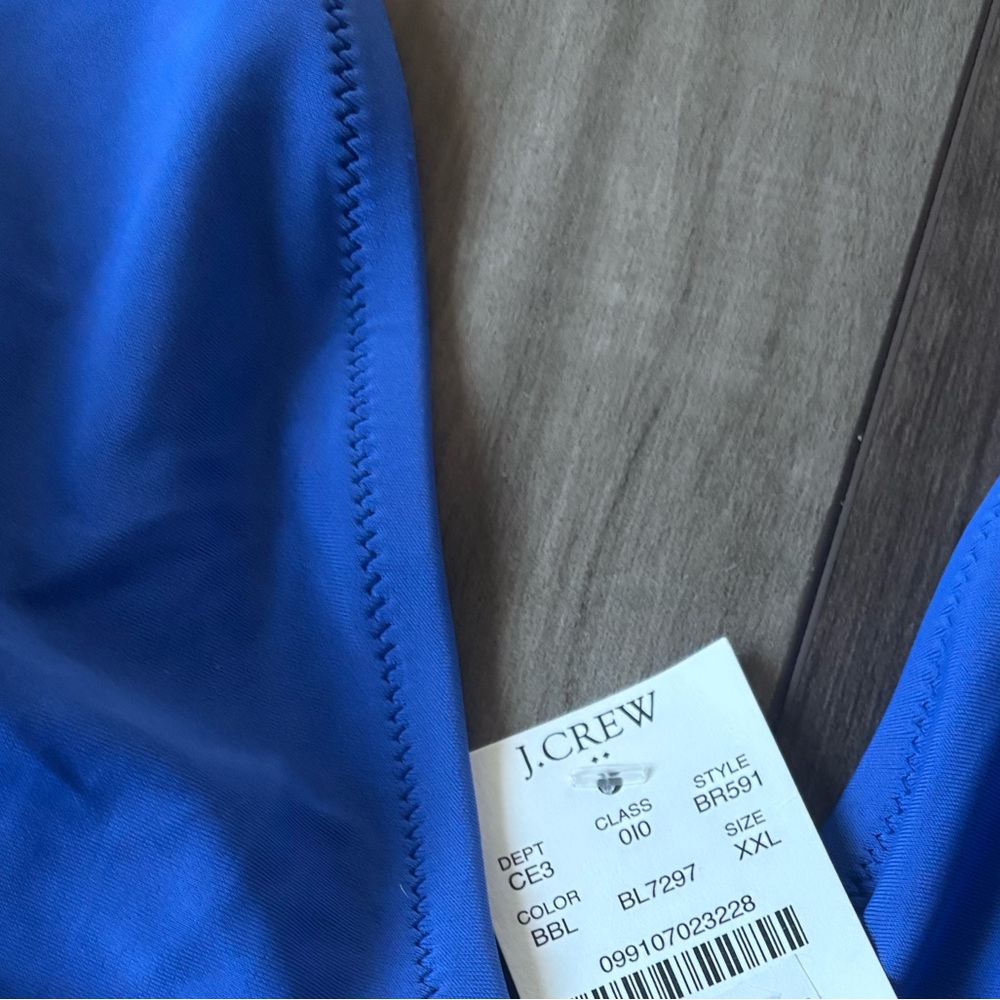 J. Crew Tie Shoulder One Piece Swimsuit Brilliant Blue Size XXL BR591 - Picture 7 of 8